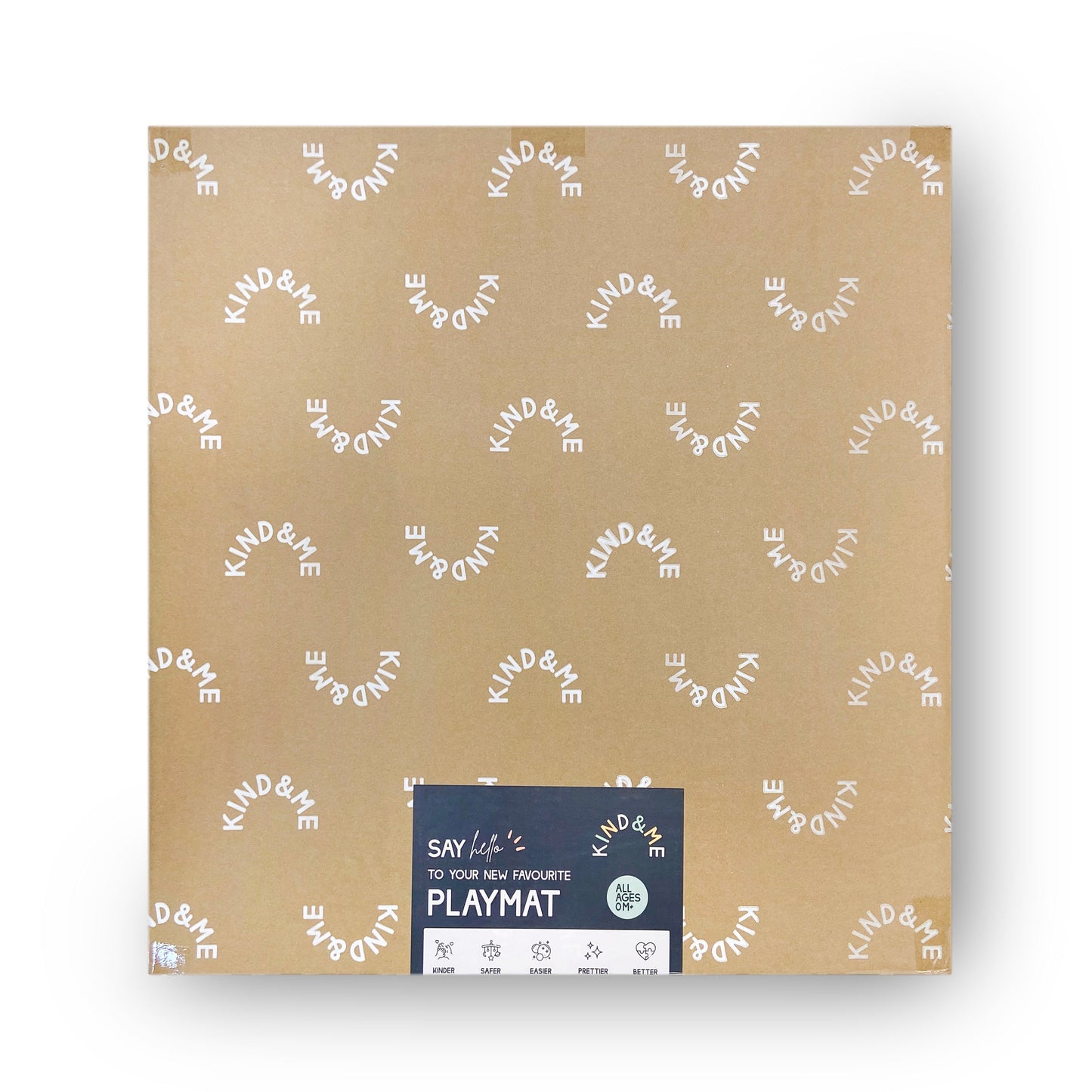 White Patterned Polka in Beige Playmat - Shapes