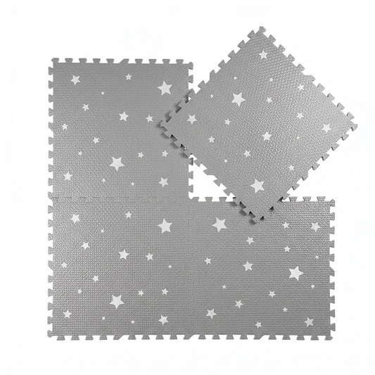 Dreamy White Stars Set in Grey Playmat - Starry