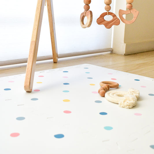 Coloured Polka Set in White Playmat- Colour Pop