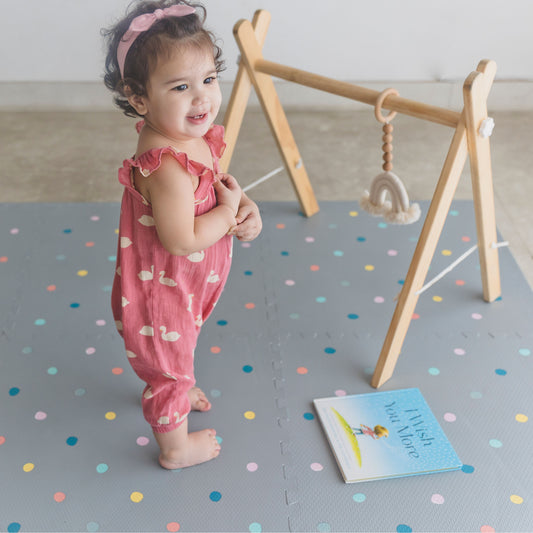 Coloured Polka Set in Grey Playmat - Dotty