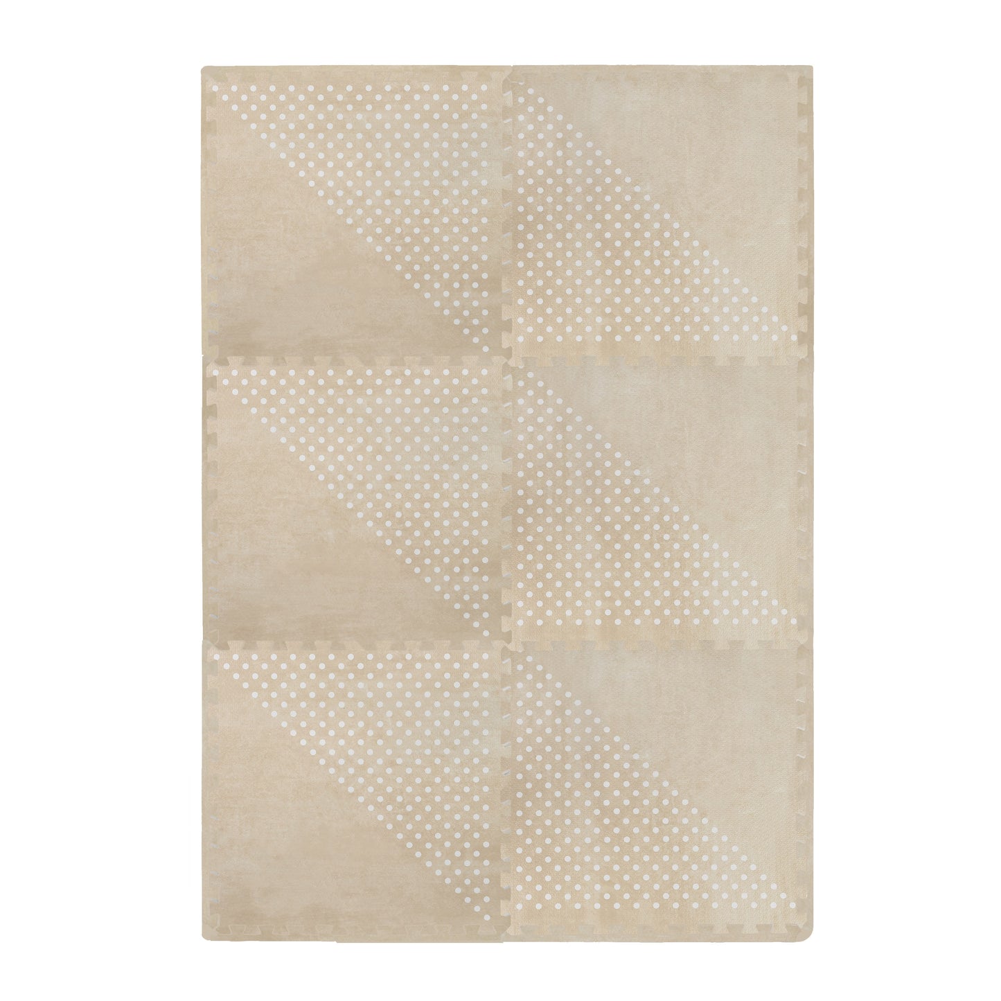 White Patterned Polka in Beige Playmat - Shapes