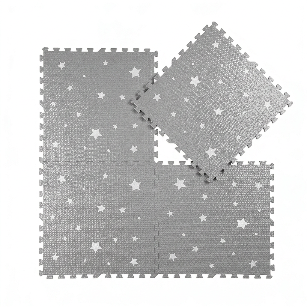 Dreamy White Stars Set in Grey Playmat - Starry