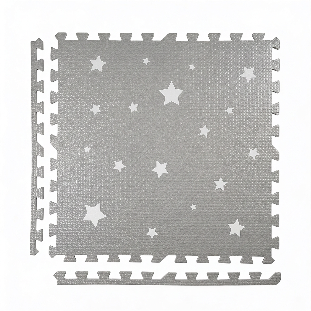 Dreamy White Stars Set in Grey Playmat - Starry