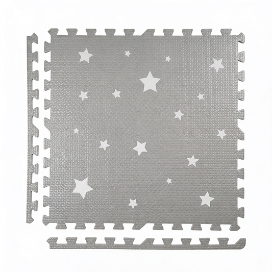 Dreamy White Stars Set in Grey Playmat - Starry