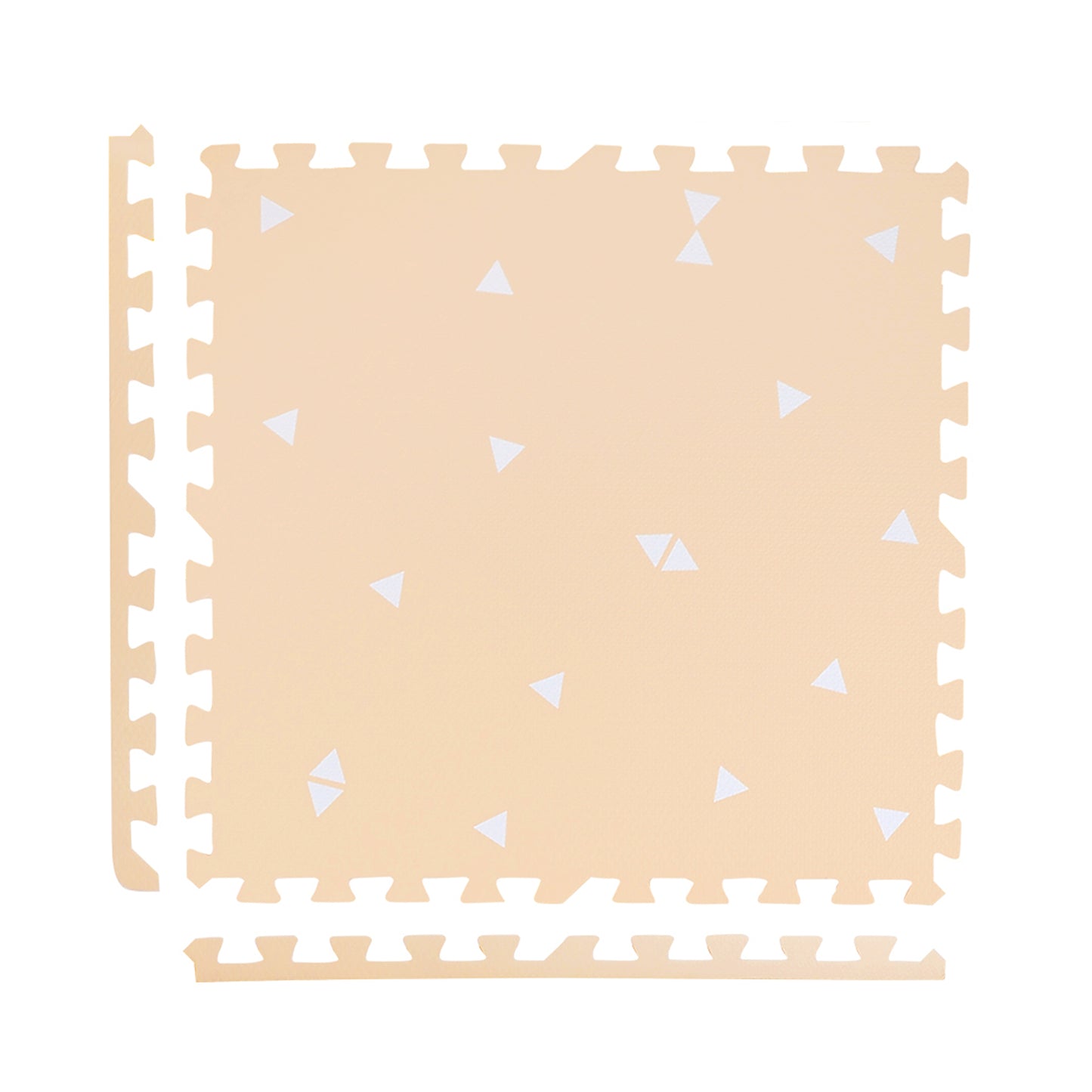 White Triangles Set in Peach Playmat - Triangles