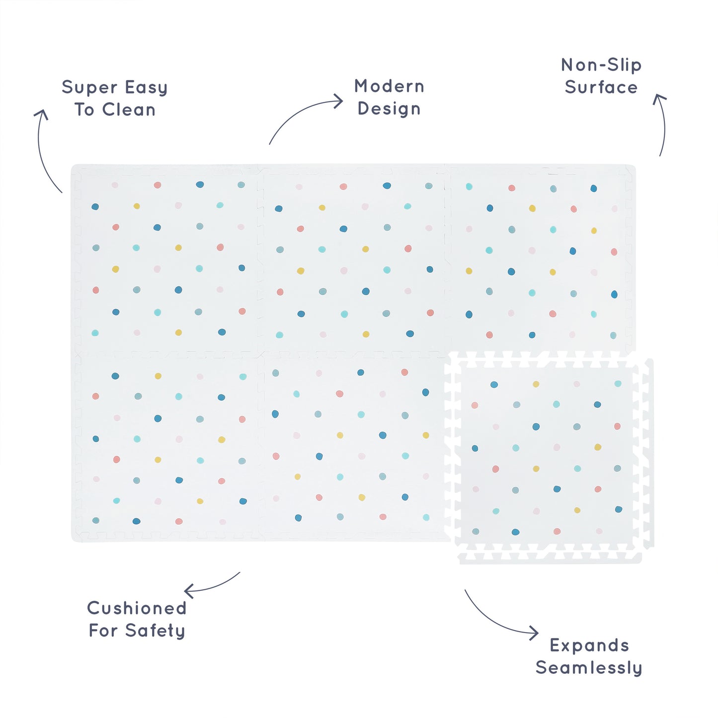 Coloured Polka Set in White Playmat- Colour Pop