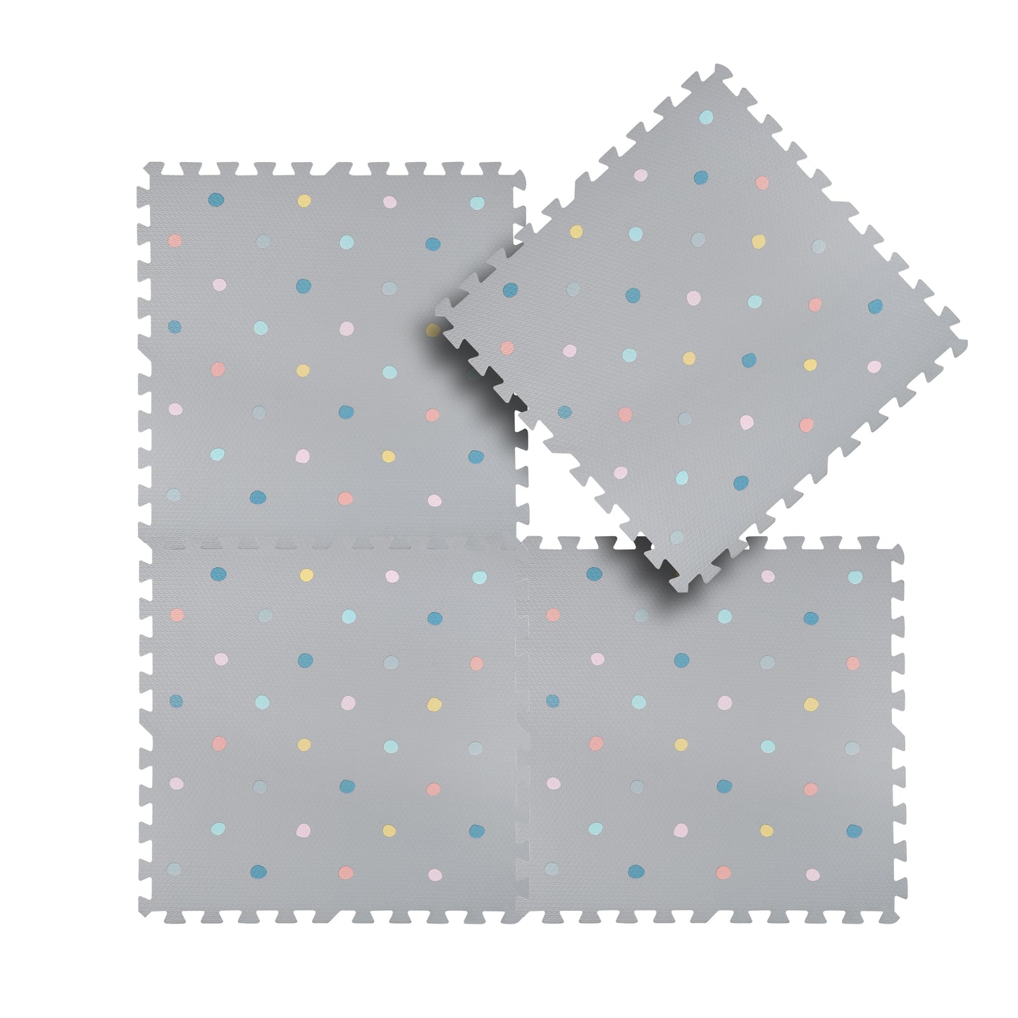 Coloured Polka Set in Grey Playmat - Dotty