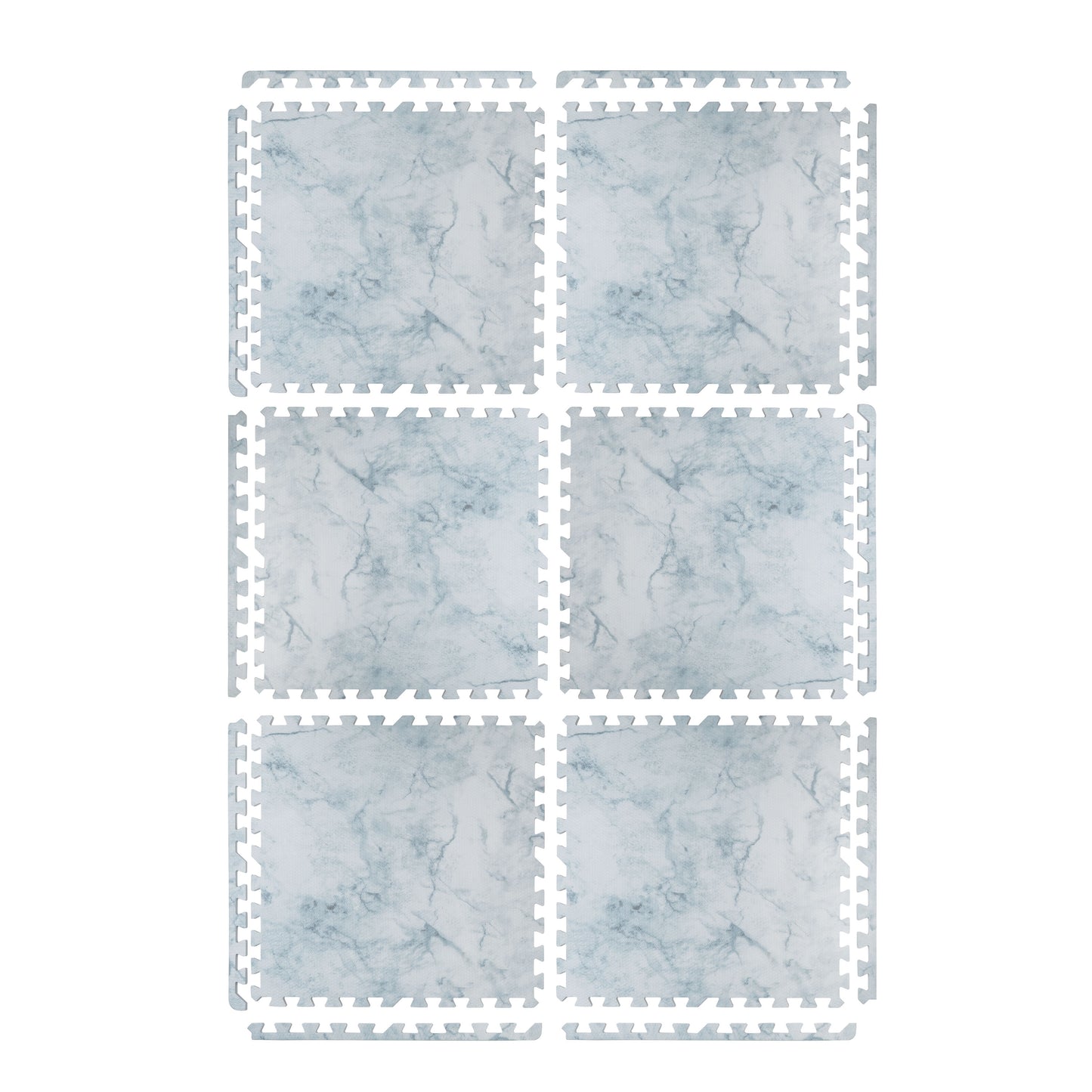 Aqua Blue Set in White Playmat - Marble