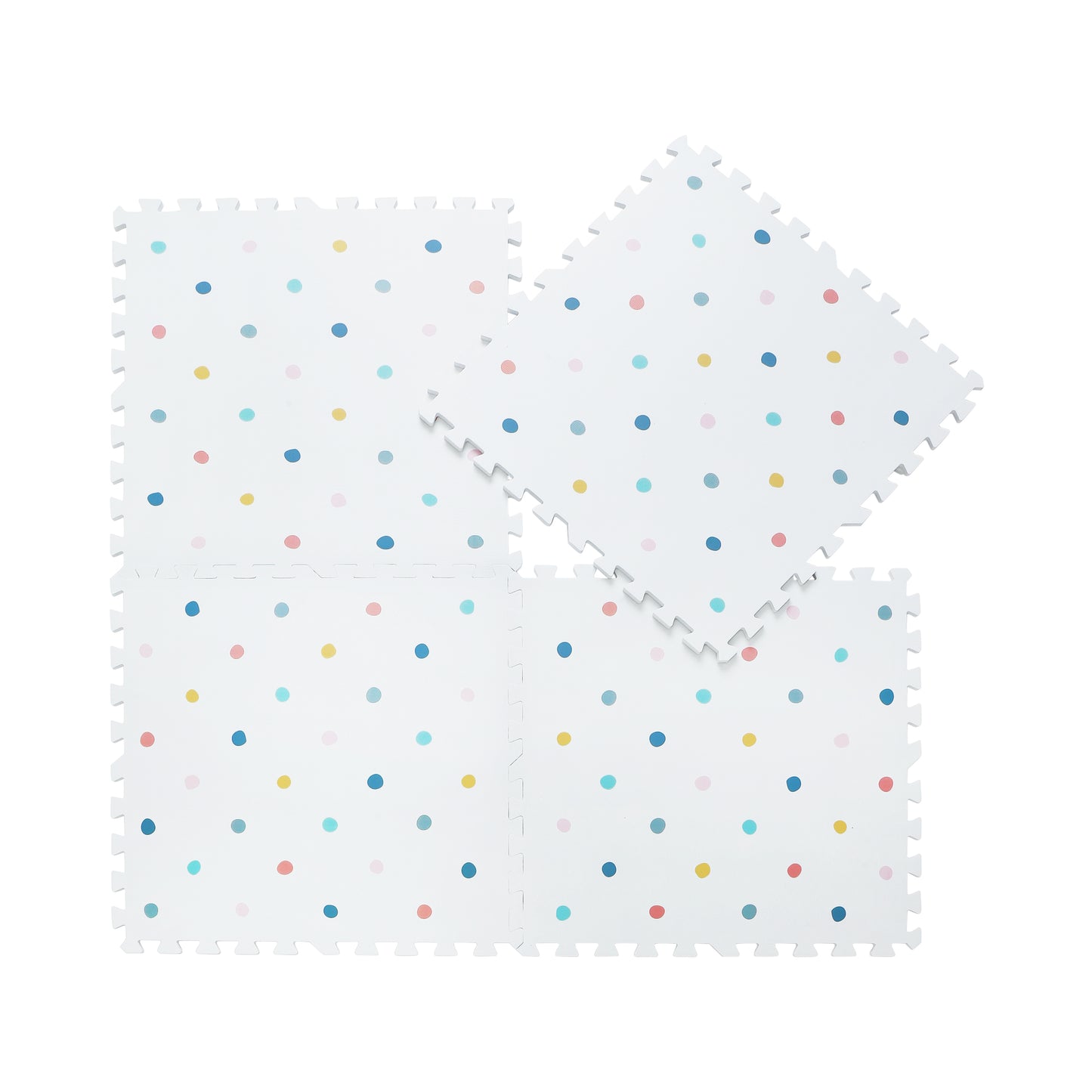 Coloured Polka Set in White Playmat- Colour Pop