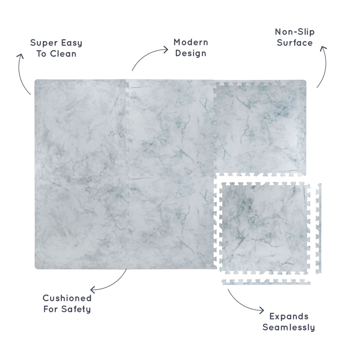 Aqua Blue Set in White Playmat - Marble