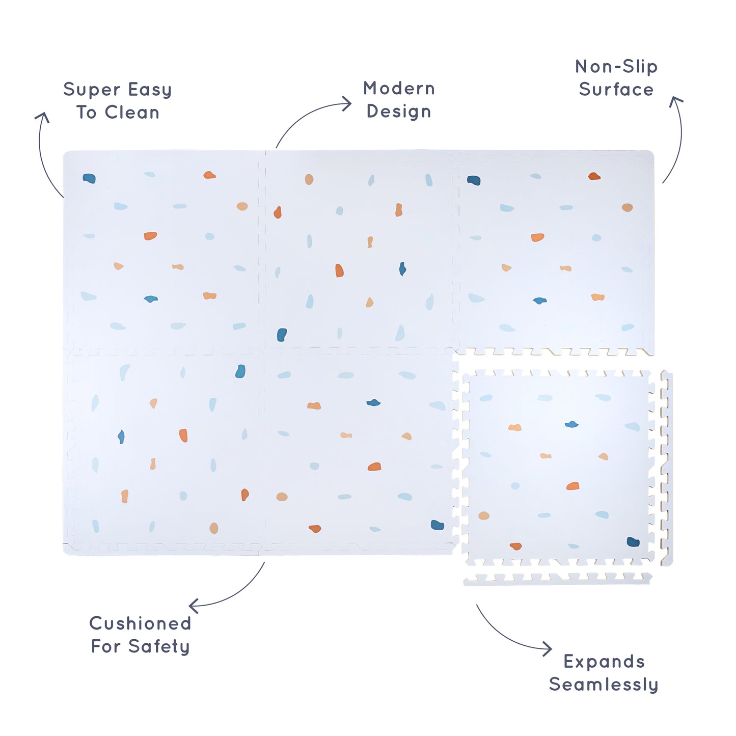 Coloured Terrazzo Set in Powder Blue Playmat - Terrazzo