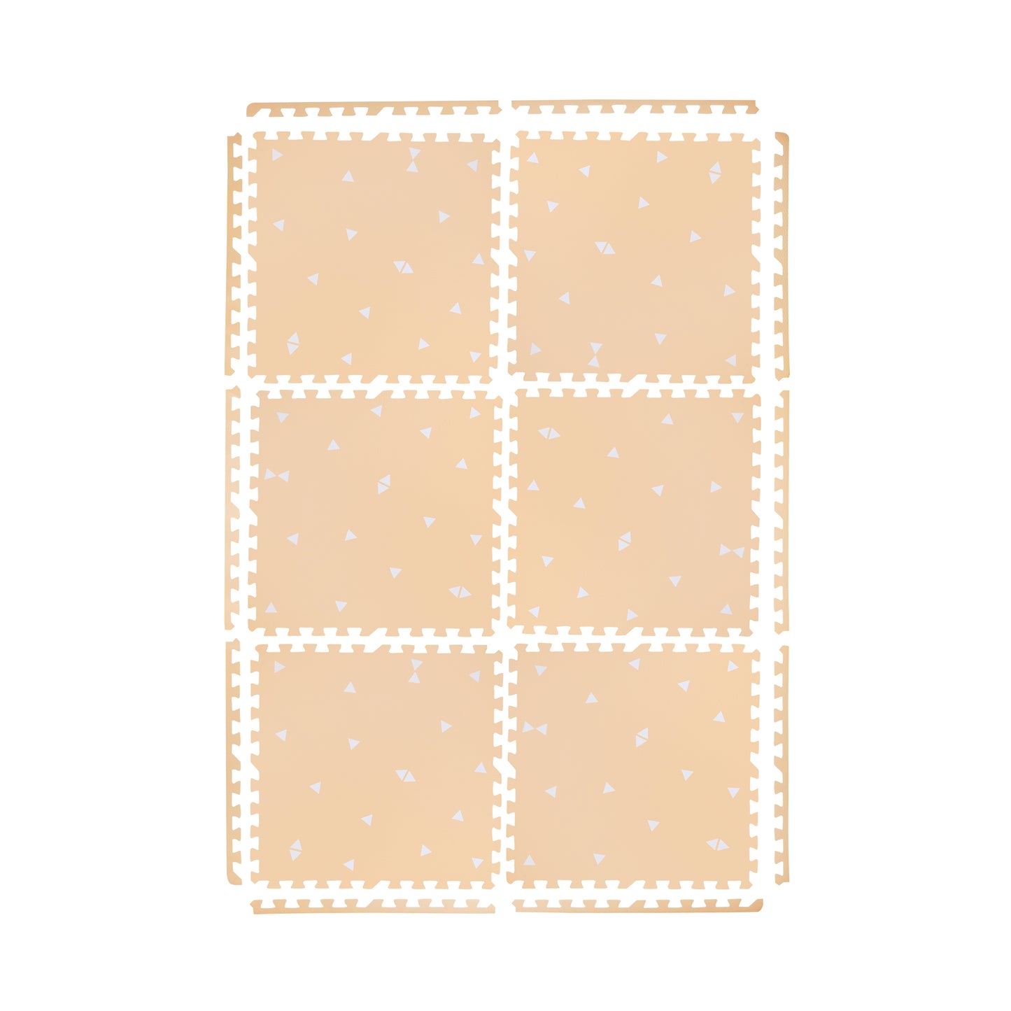 White Triangles Set in Peach Playmat - Triangles