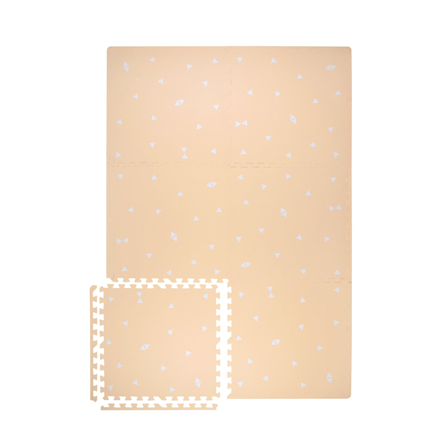 White Triangles Set in Peach Playmat - Triangles