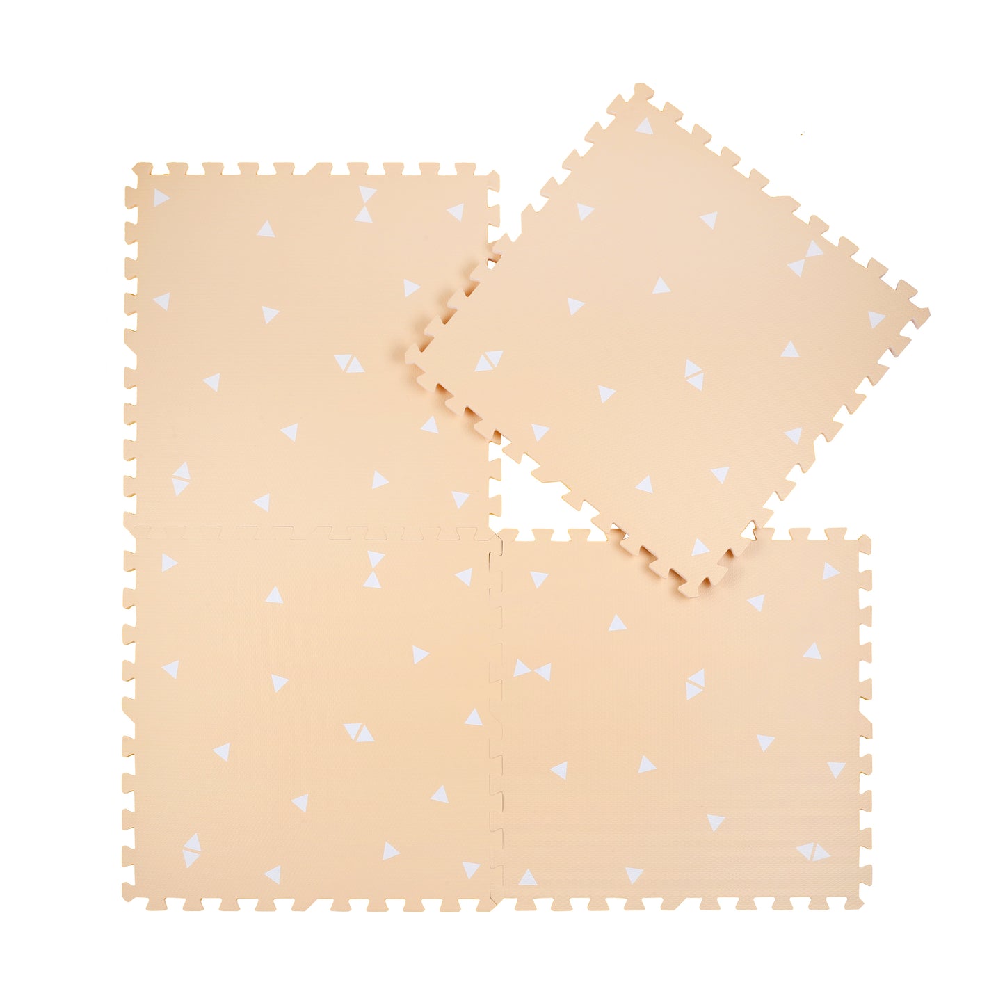 White Triangles Set in Peach Playmat - Triangles