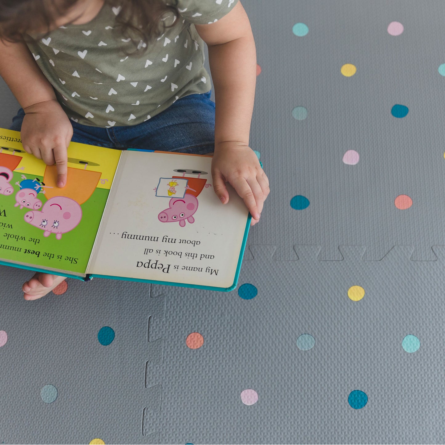 Coloured Polka Set in Grey Playmat - Dotty